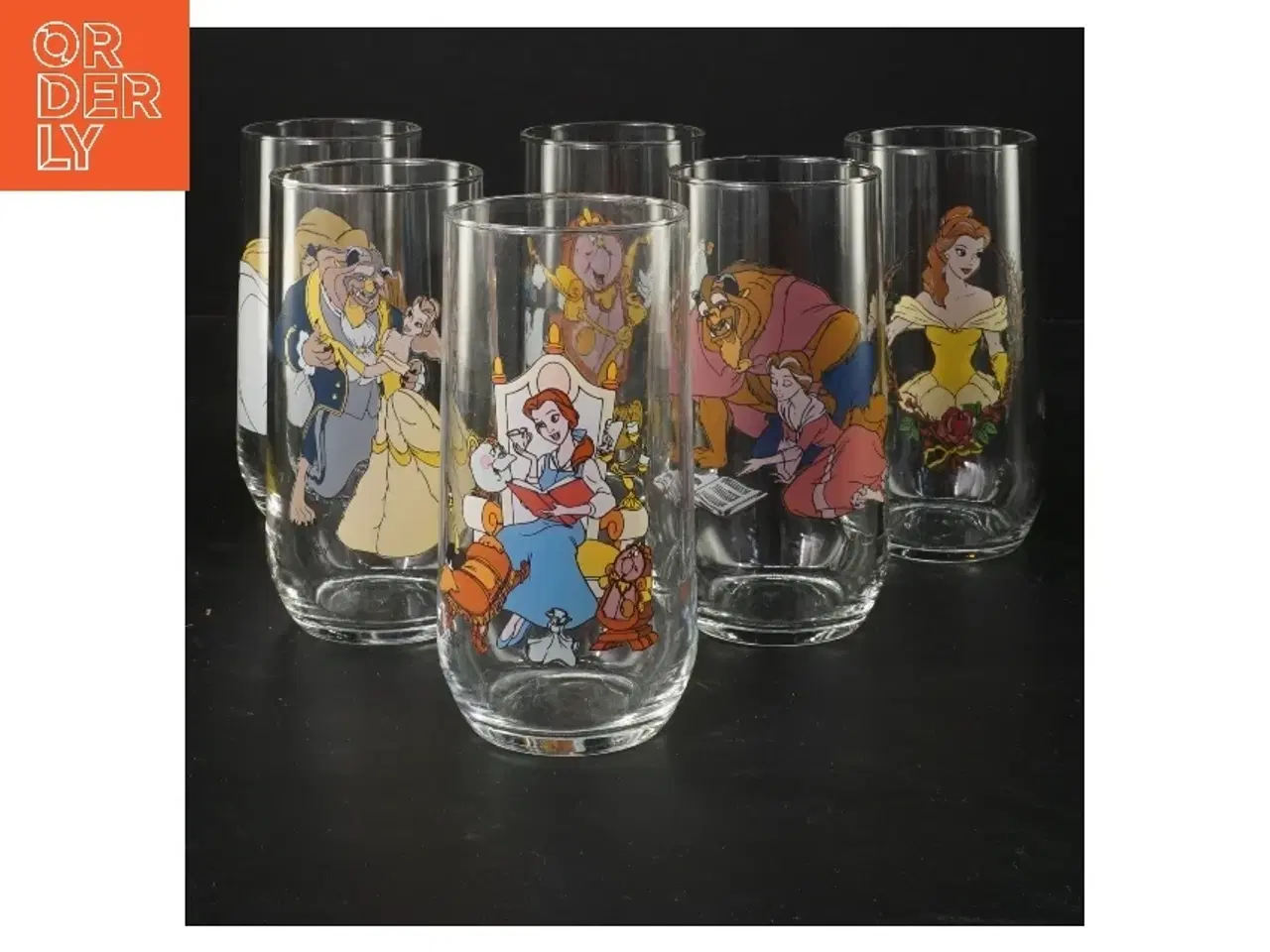 Billede 1 - Disney eventyrglas sæt (str. 6 stk ø 5,5 cm længde 12 cm)
