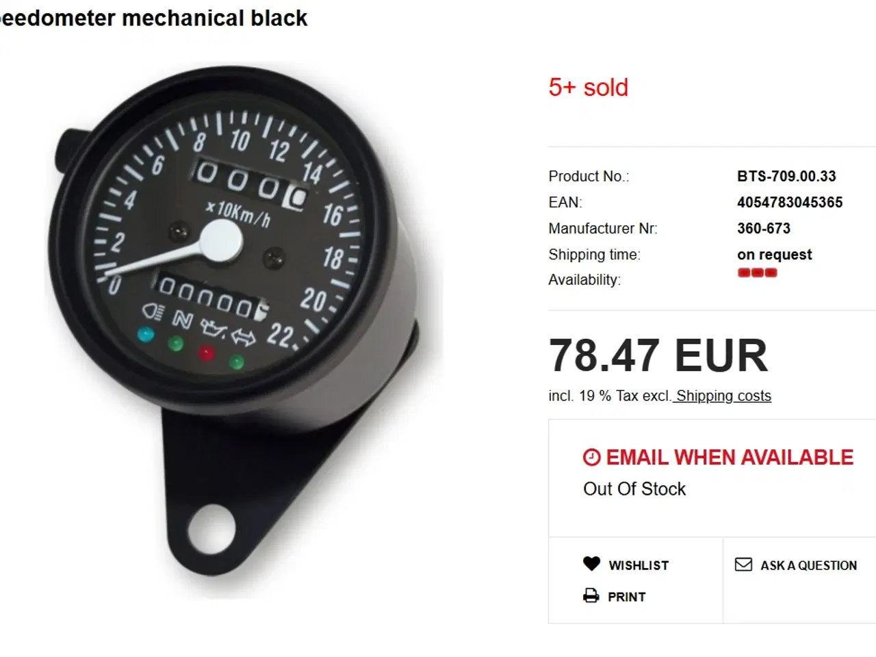 Billede 6 - Speedometer og omdrejningstæller