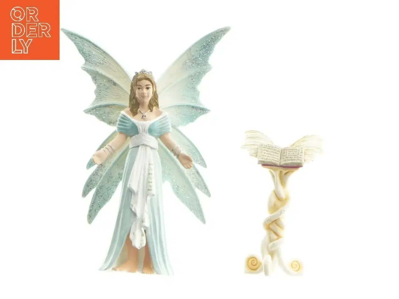 Billede 1 - Figur af fe med bogstativ (str. 12,5 cm)