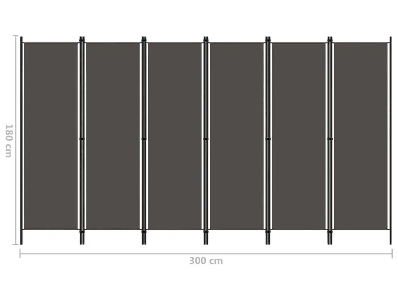 Billede 6 - 6-panels rumdeler 300 x 180 cm antracitgrå