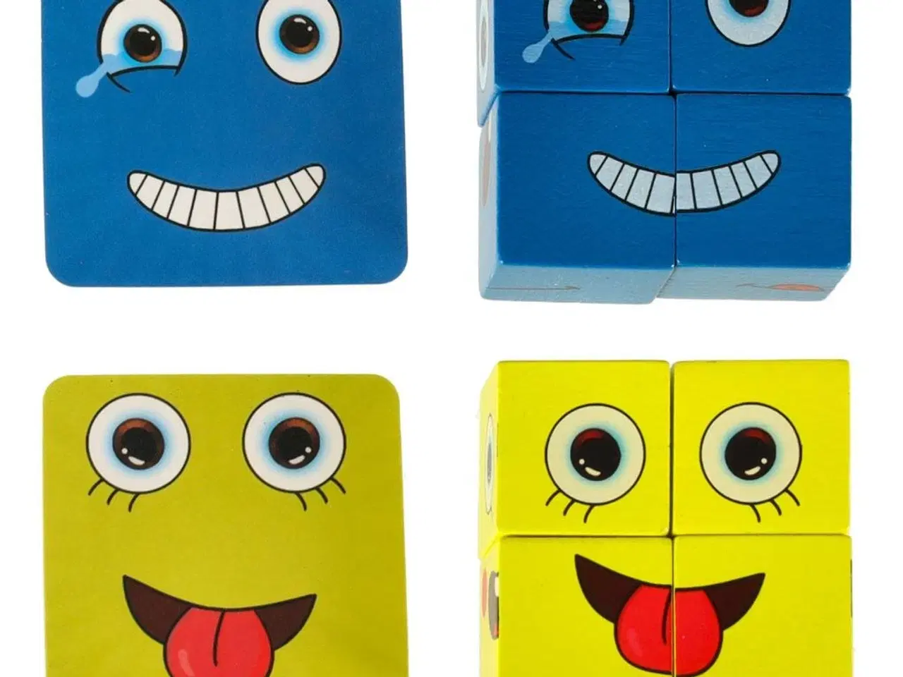 Billede 7 - Puslespil med klodser – skiftende ansigter i metalæske