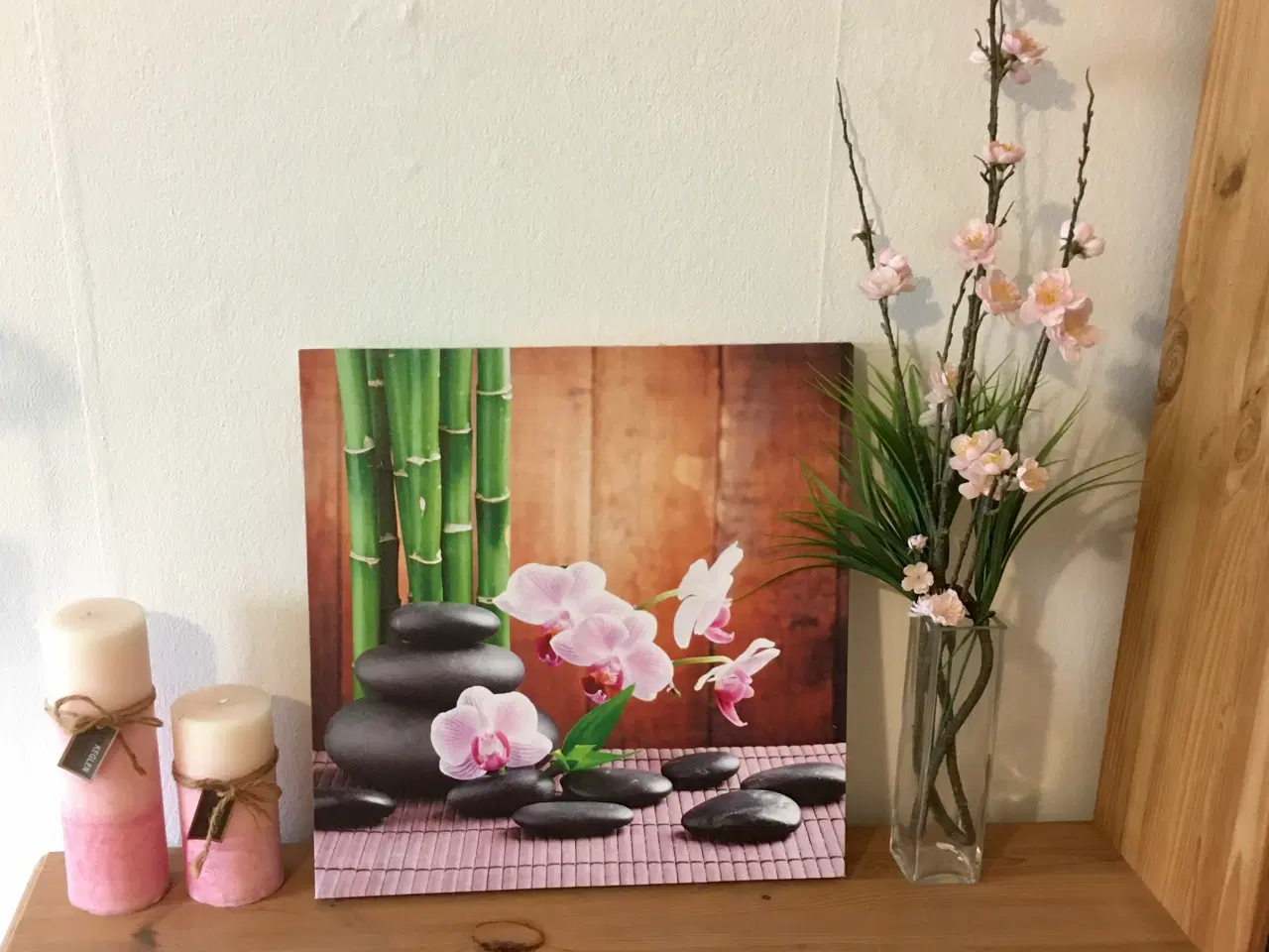 Billede 1 - Skønt lærredsbillede med orkidemotiv til kun en 50