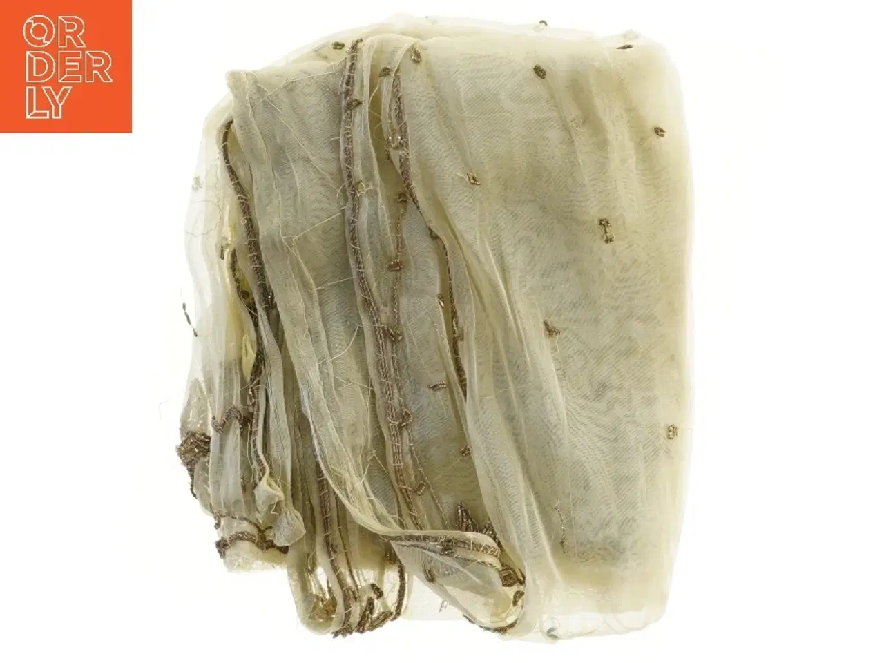 Billede 2 - Dekorativ vintage transperant dug  med broderi (str. 87x99 cm)