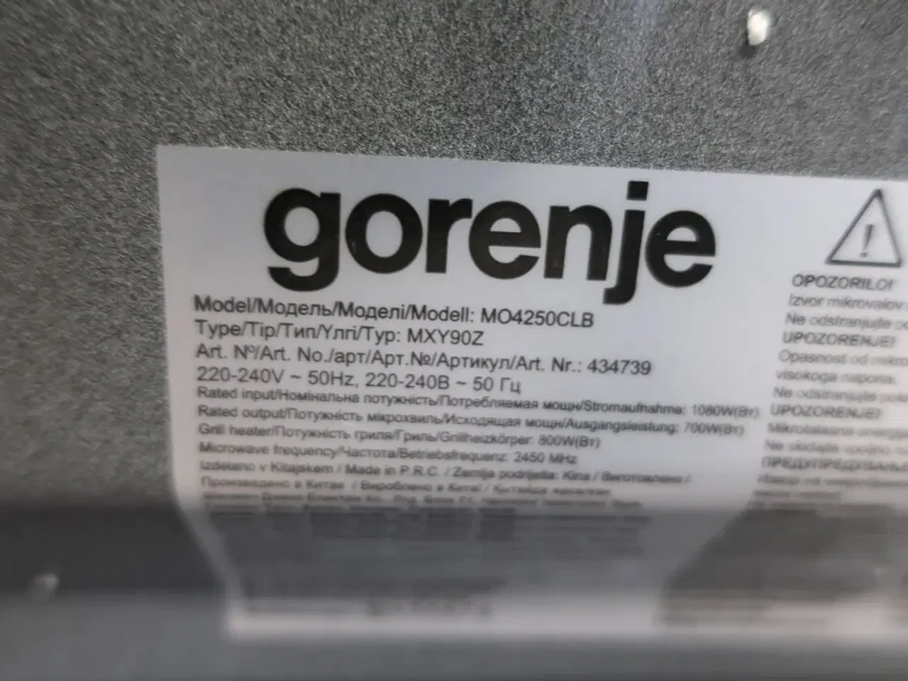 Billede 5 - Mikrobølgeovn GORENJE MO4250CLB