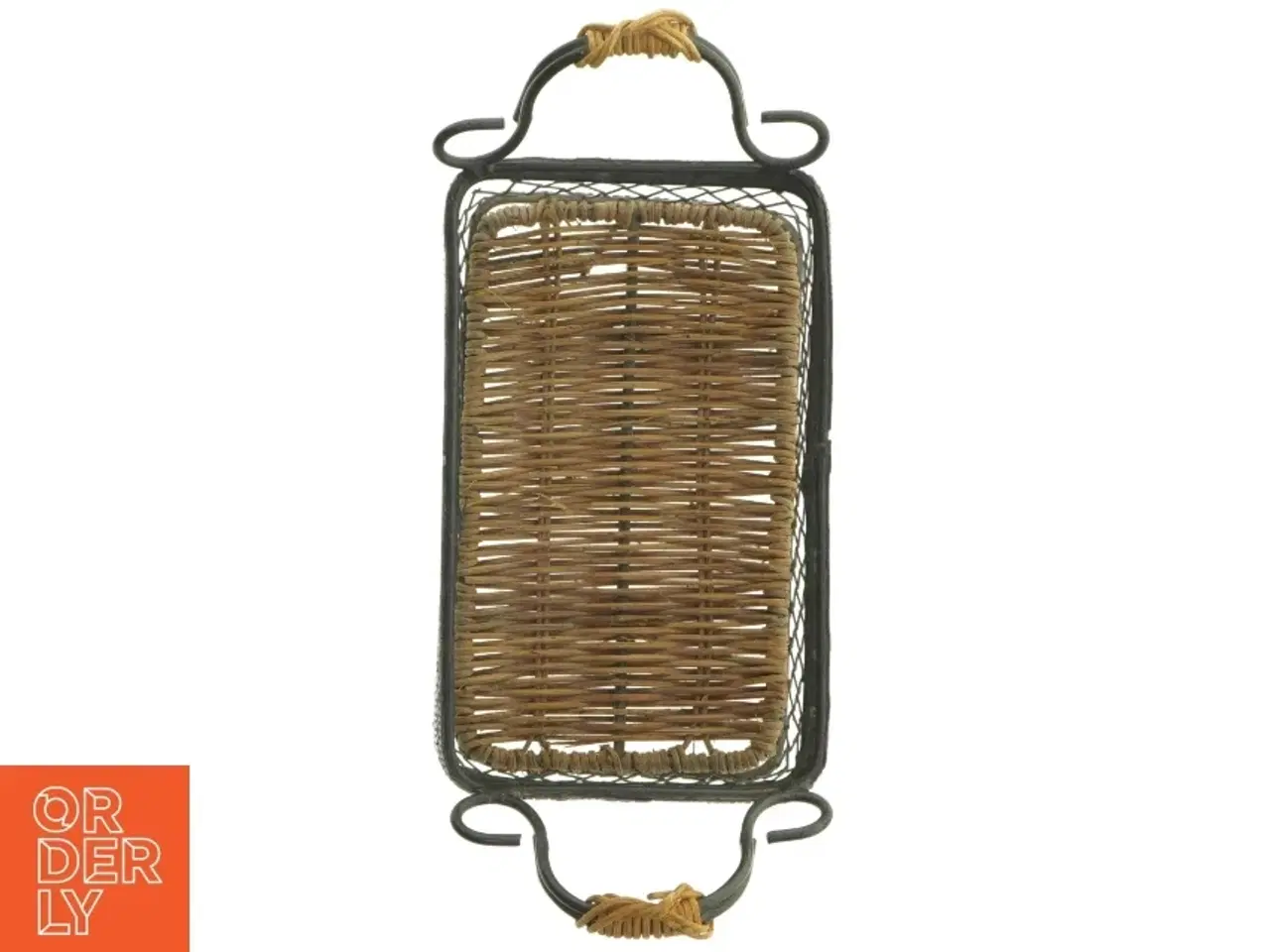 Billede 2 - Metalkurv med håndtag og flet (str. 21 x 13 cm)