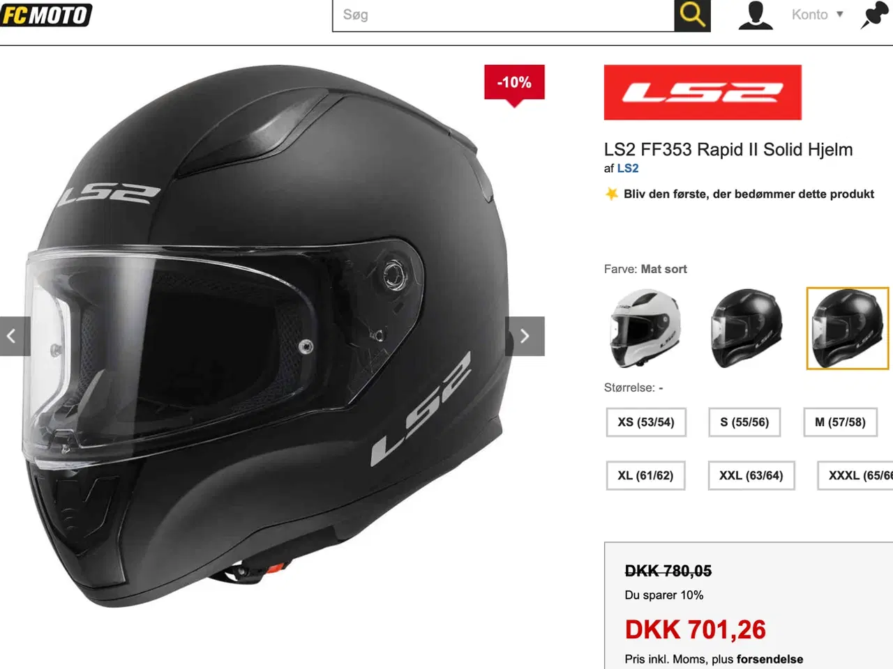 Billede 11 - NY ubrugt LS2 full-face motorcykelhjelm st "L"