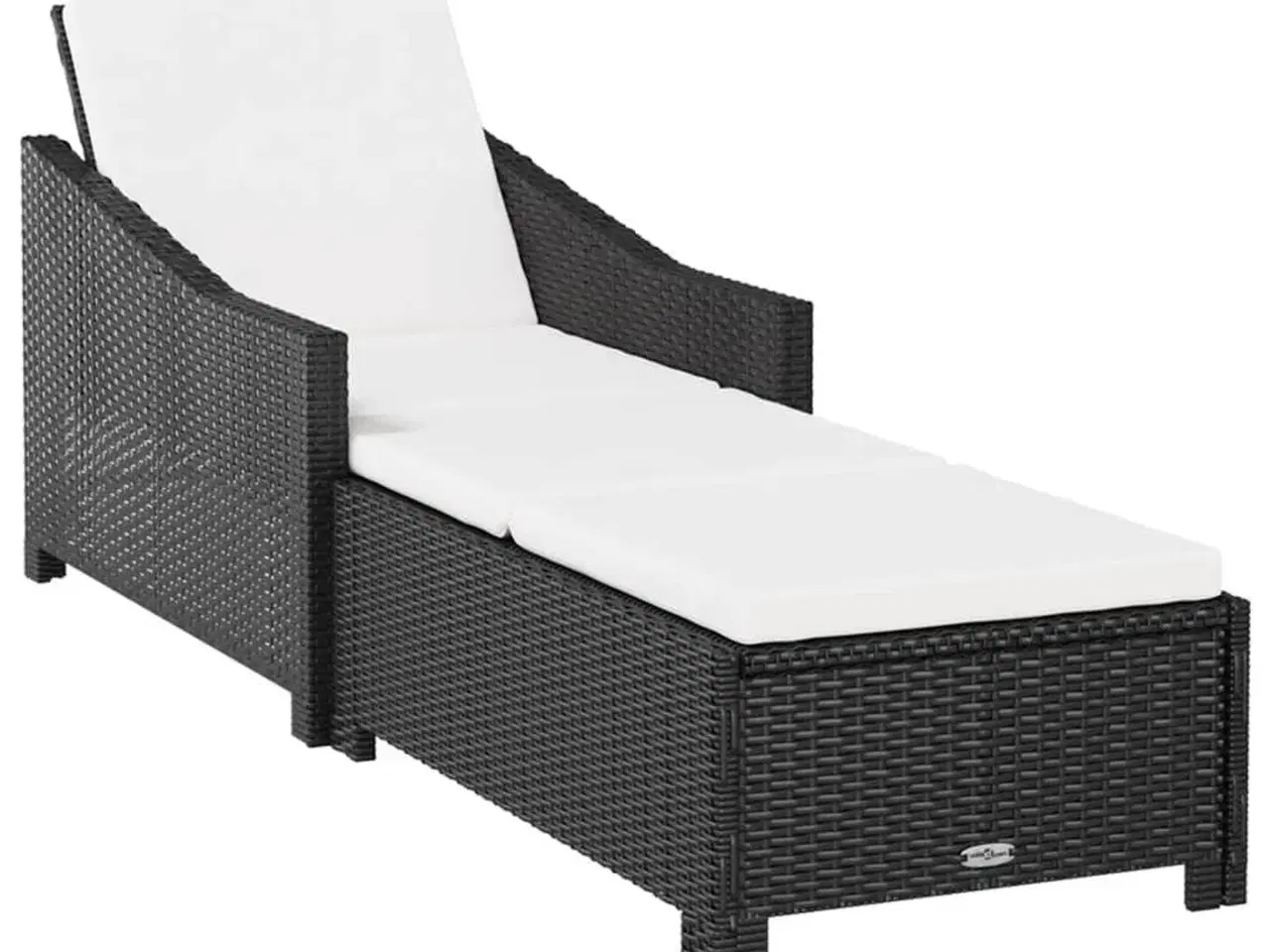 Billede 2 - Liggestol med cremefarvet hynde polyrattan sort