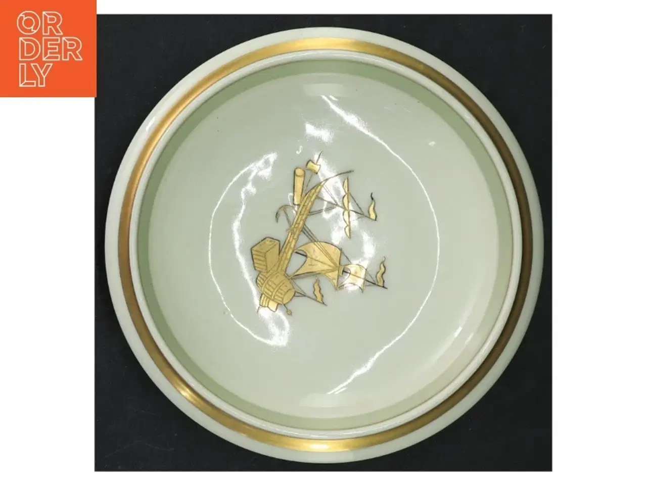 Billede 3 - Lille porcelænsfad med skibsmotiv fra Royal Copenhagen (str. Ø 17)
