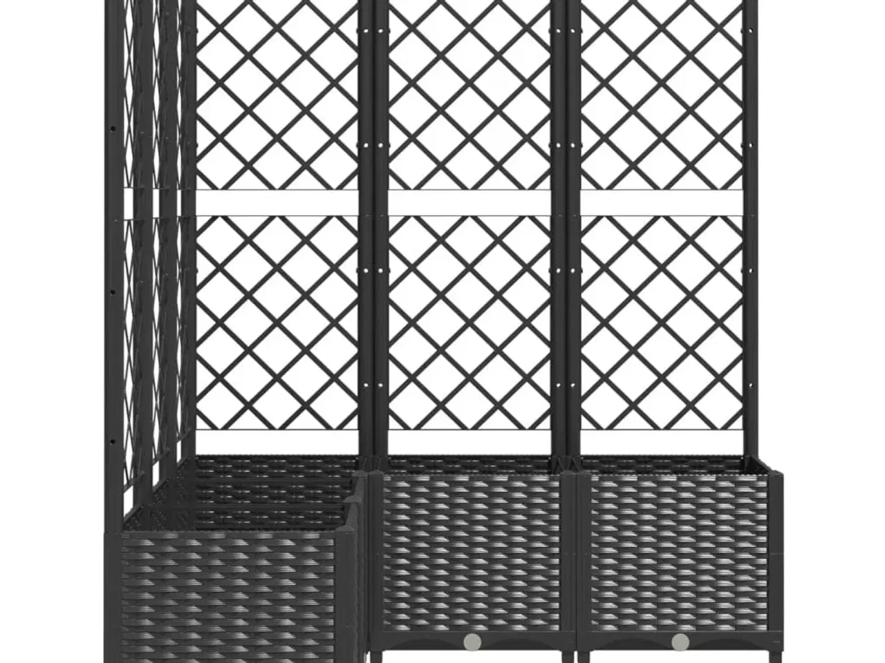 Billede 5 - Plantekasse med espalier 120x120x136 cm PP sort