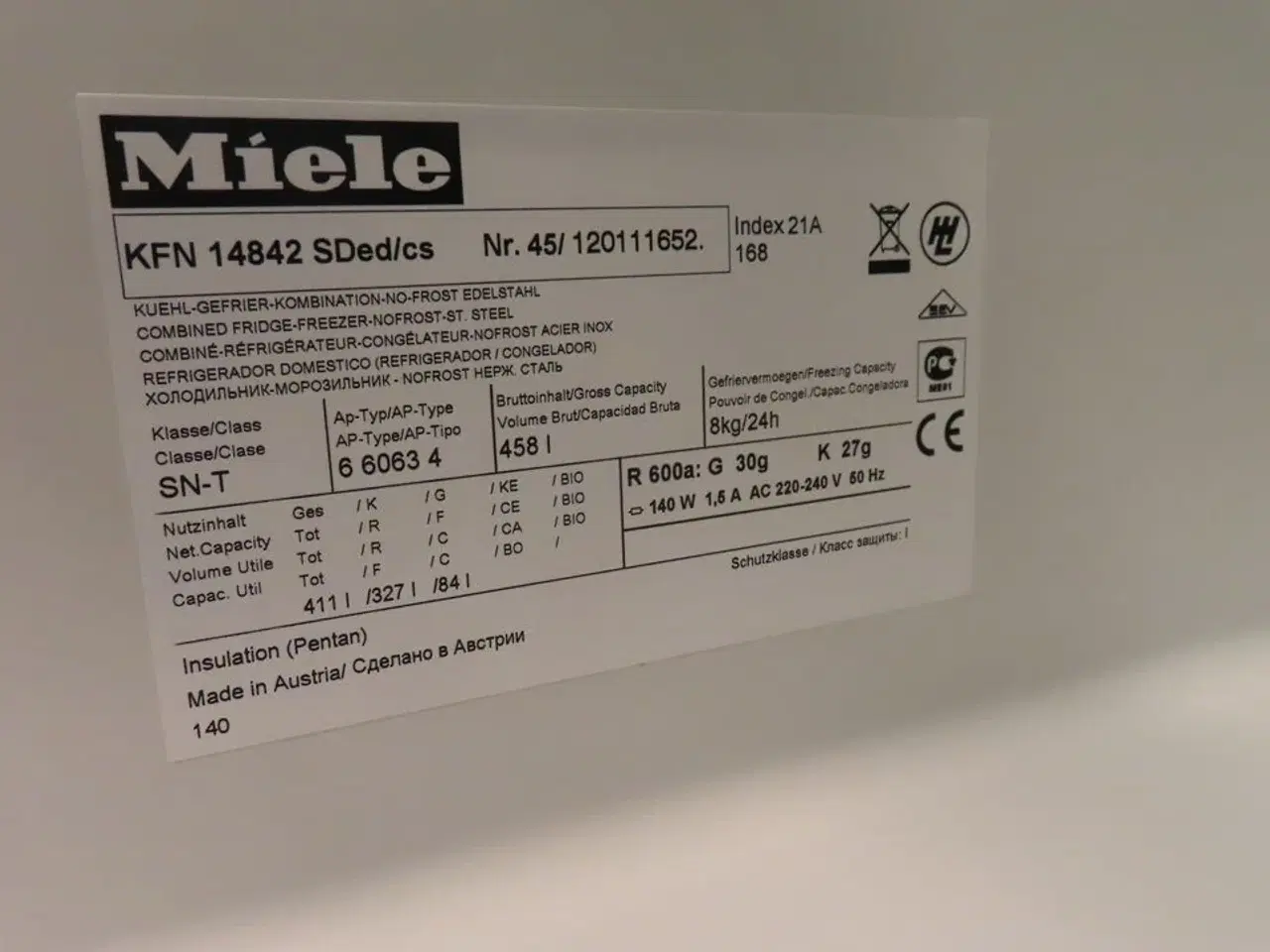 Billede 4 - Køle/fryseskab MIELE KFN 14842