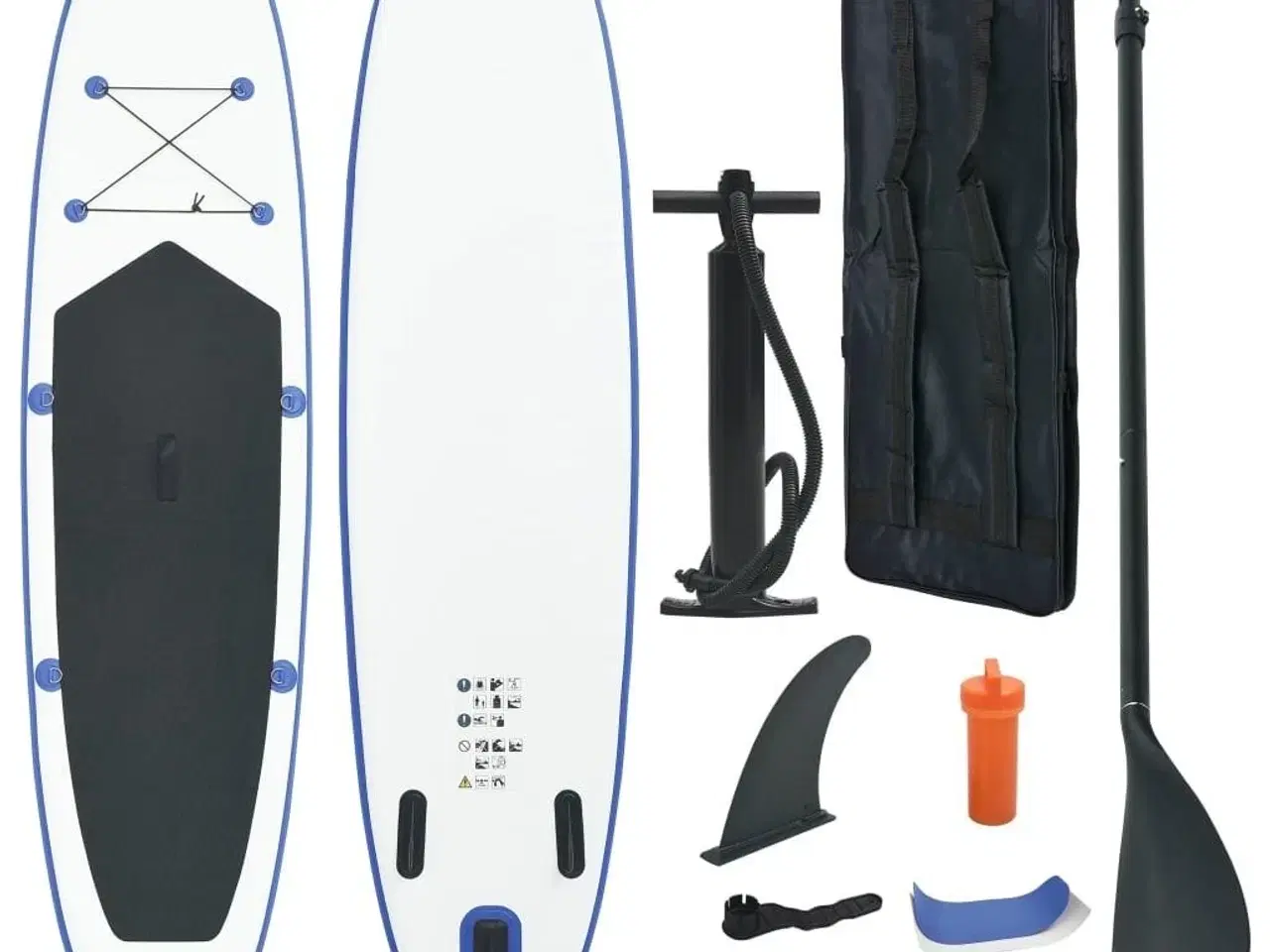 Billede 1 - Paddleboardsæt SUP oppusteligt blå og hvid