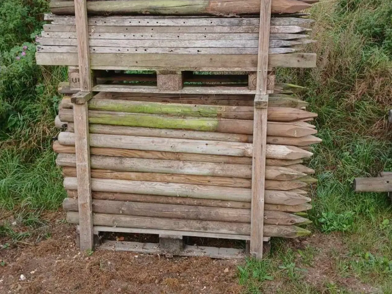 Billede 3 - Hegnspæle, tryk imprægneret, brugte.