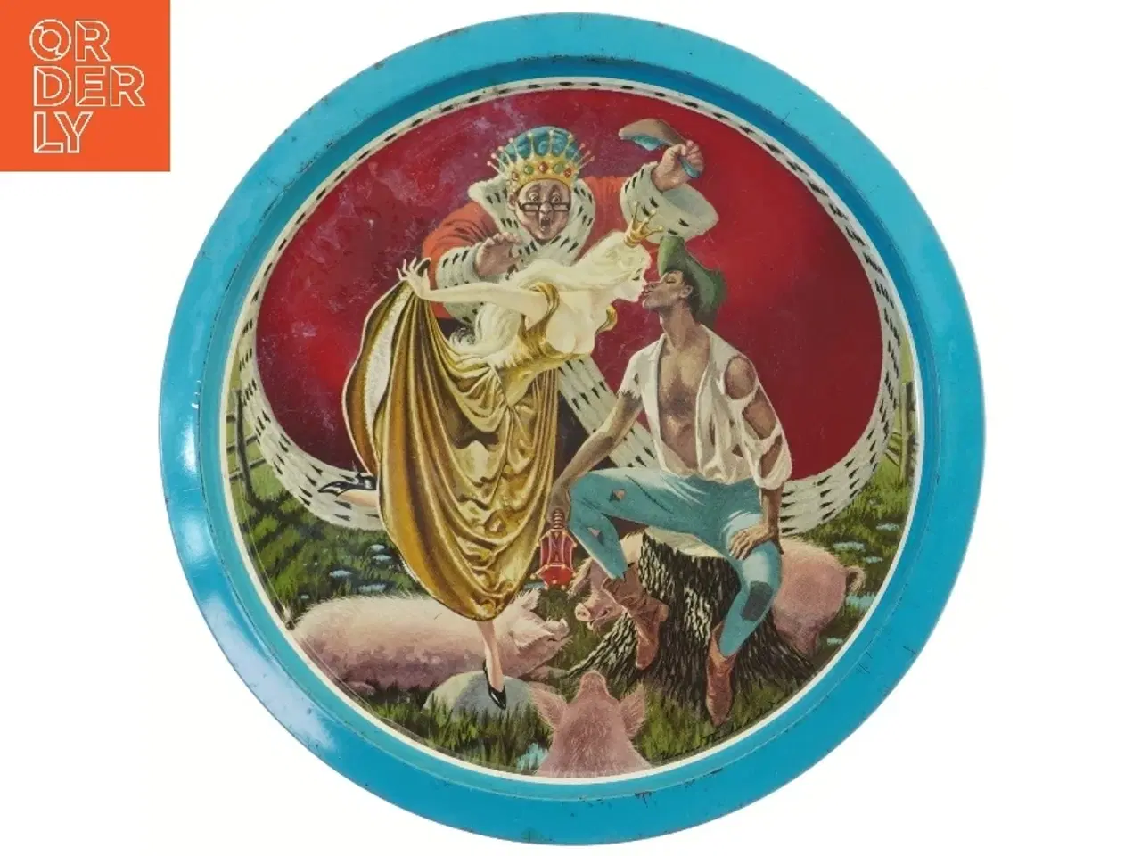 Billede 1 - Vintage HC Andersen Svinedrengen serveringsbakke fra Ira (str. Ø 34 cm)