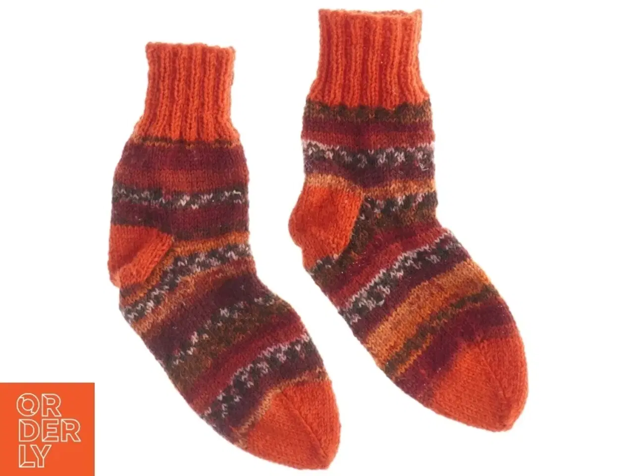 Billede 4 - Håndstrikkede sokker (str. 25 x 7 cm)