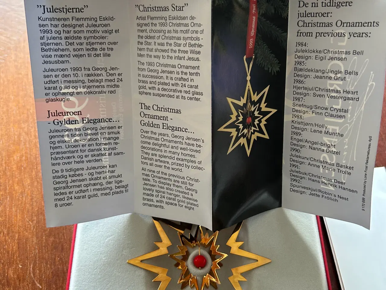 Billede 4 - George Jensen uro 1993 julestjerne 1 udgave rød æs
