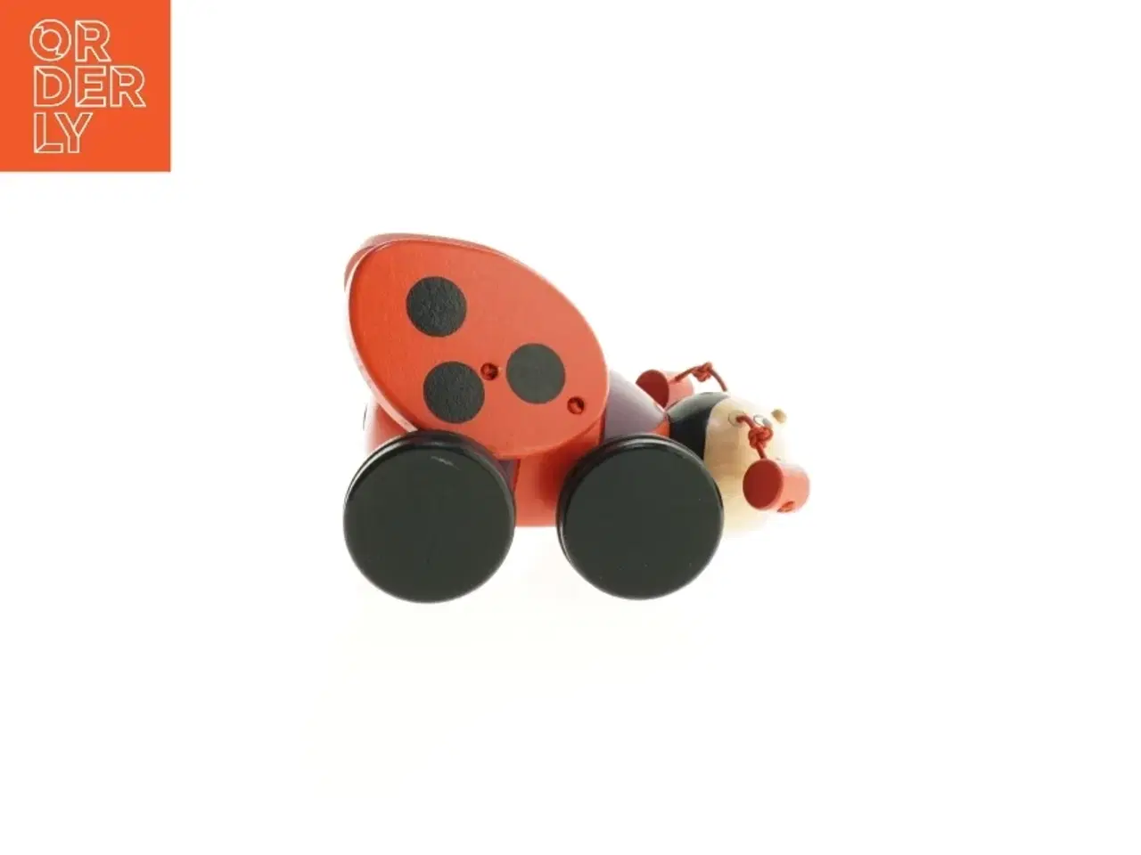 Billede 1 - Mariehøne i træ med træksnor (str. 14 x 15 cm)