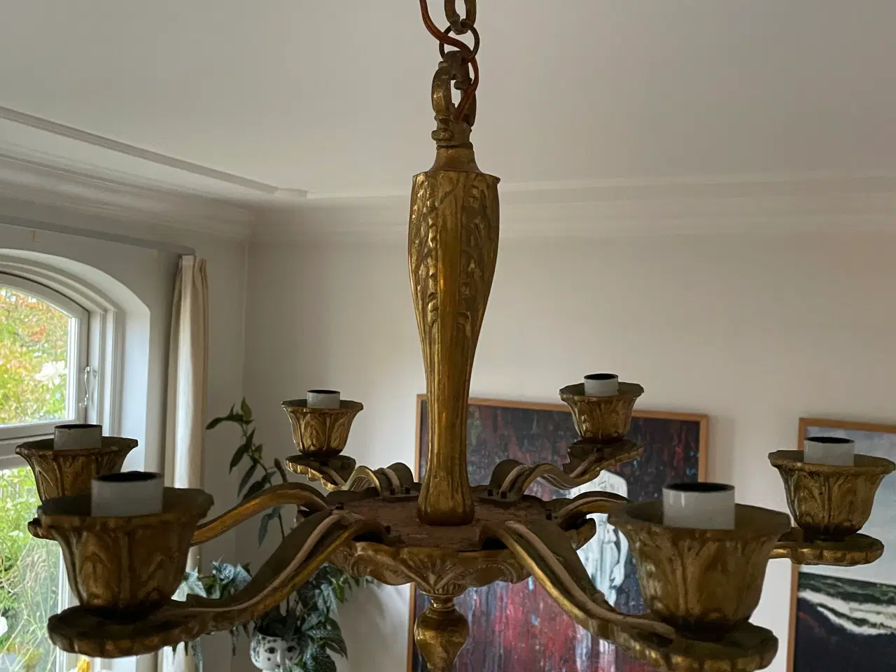 Billede 2 - Messing lysekrone 6 arme