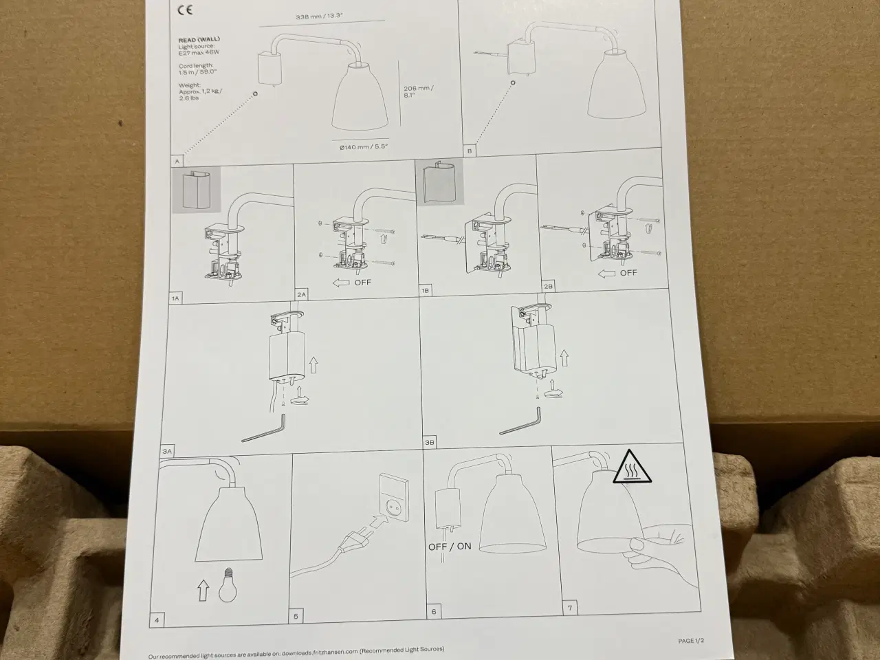 Billede 3 - Caravaggio Read Væglampe Mat Sort Fritz Hansen