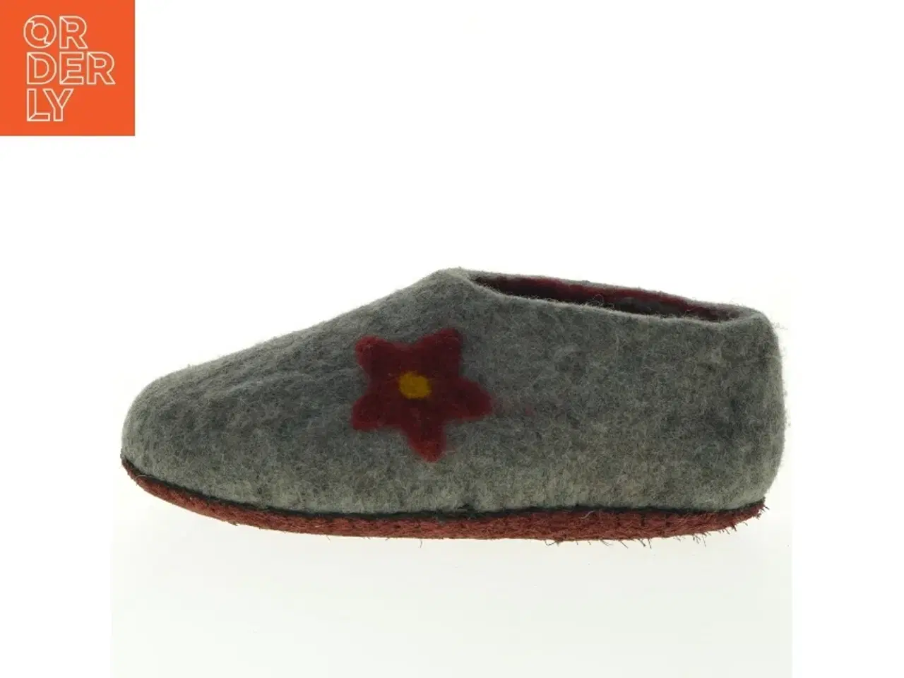 Billede 1 - Filtede hjemmesko med blomstermotiv (str. Fodlængde 25 cm)