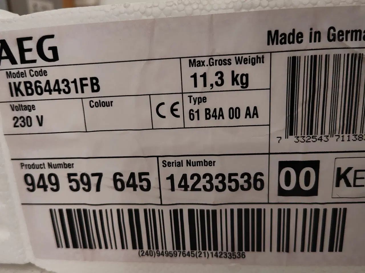 Billede 2 - AEG IKB64431FB Induktionskogeplade