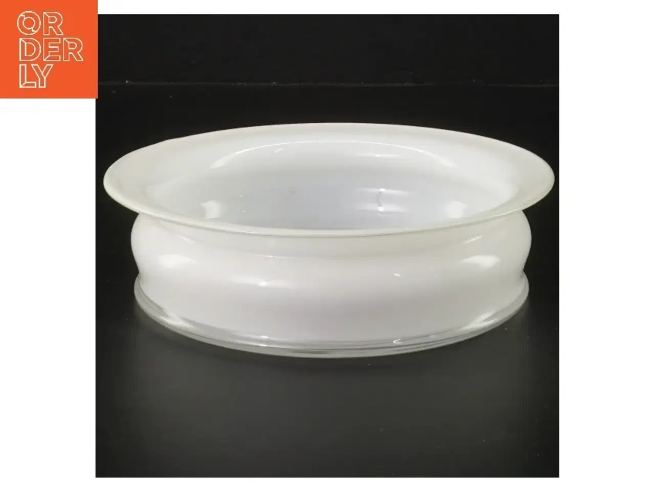 Billede 1 - Hvid skål i glas holmegaard (str. Ø 17 cm)