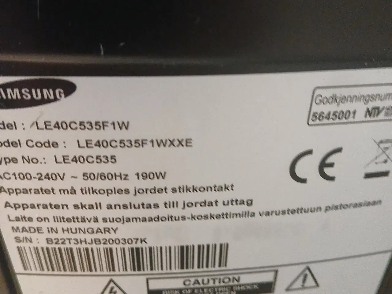 Billede 2 - Samsung TV 40" LE40C535F1W