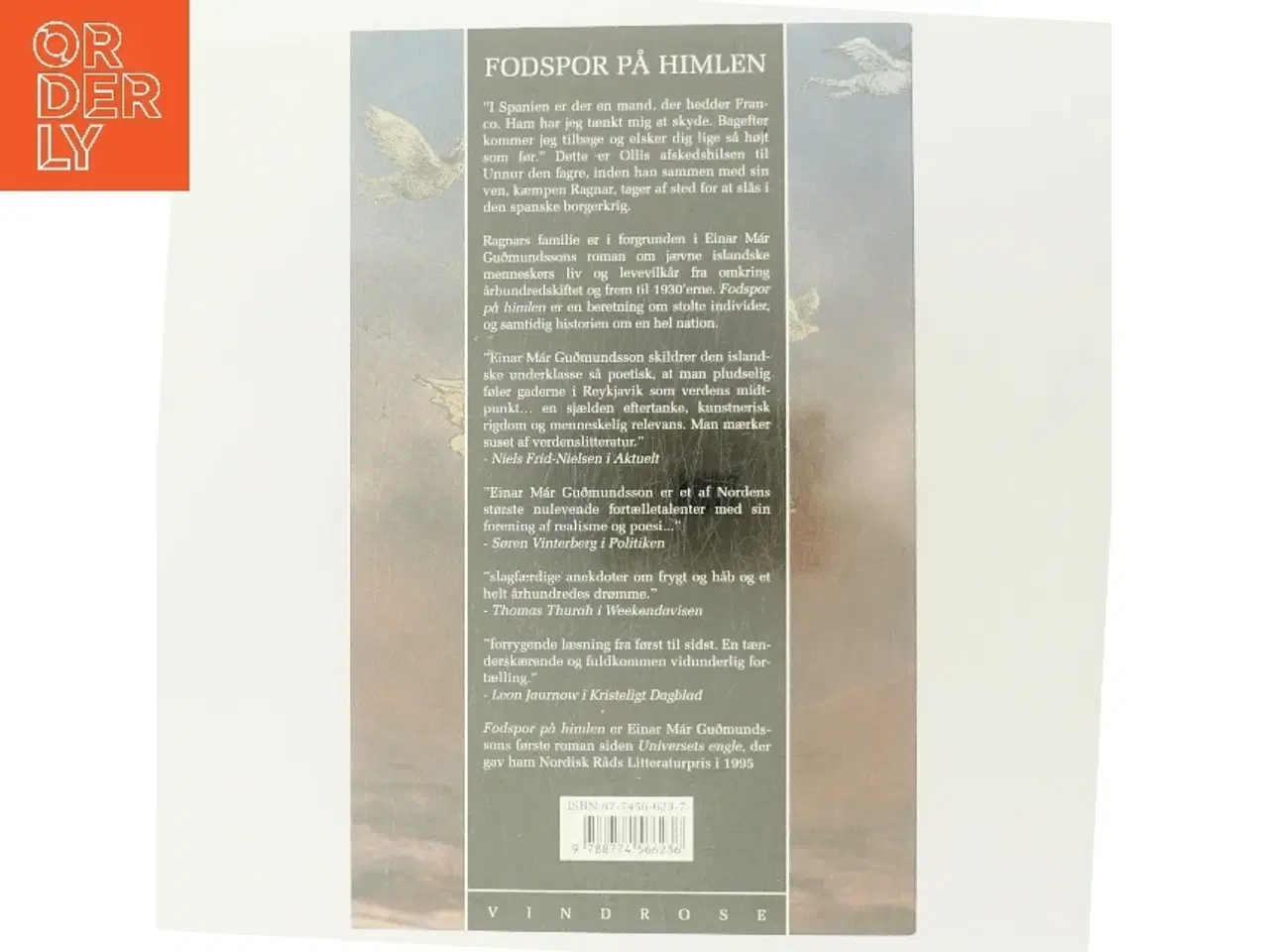 Billede 3 - Fodspor på himlen : roman af Einar Már Guðmundsson (Bog)