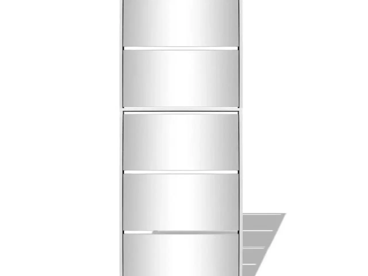 Billede 4 - Skoskab 5 rum spejl hvid 63x17x169,5 cm