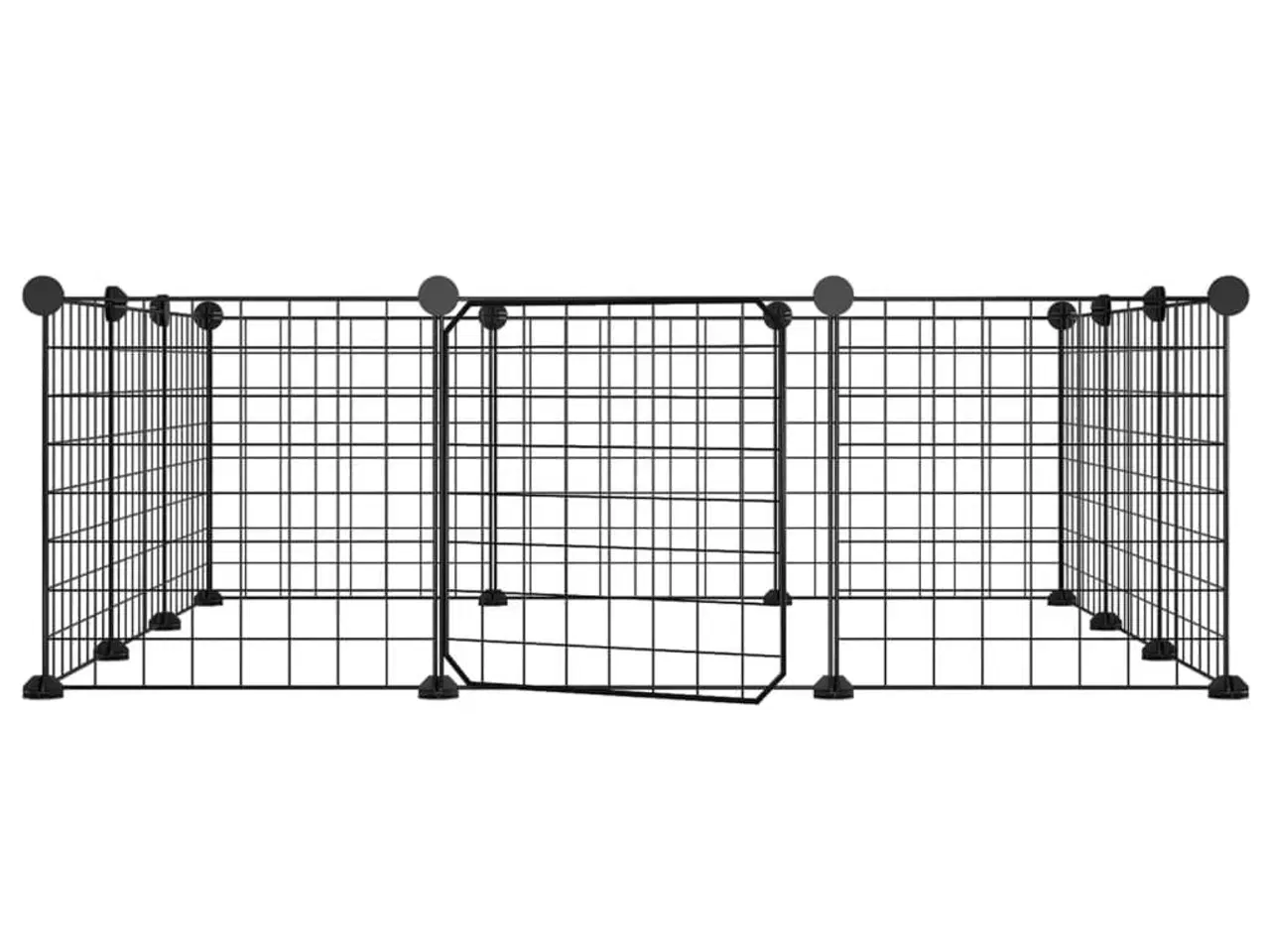 Billede 3 - 12-panels kæledyrsindhegning med låge 35x35 cm stål sort