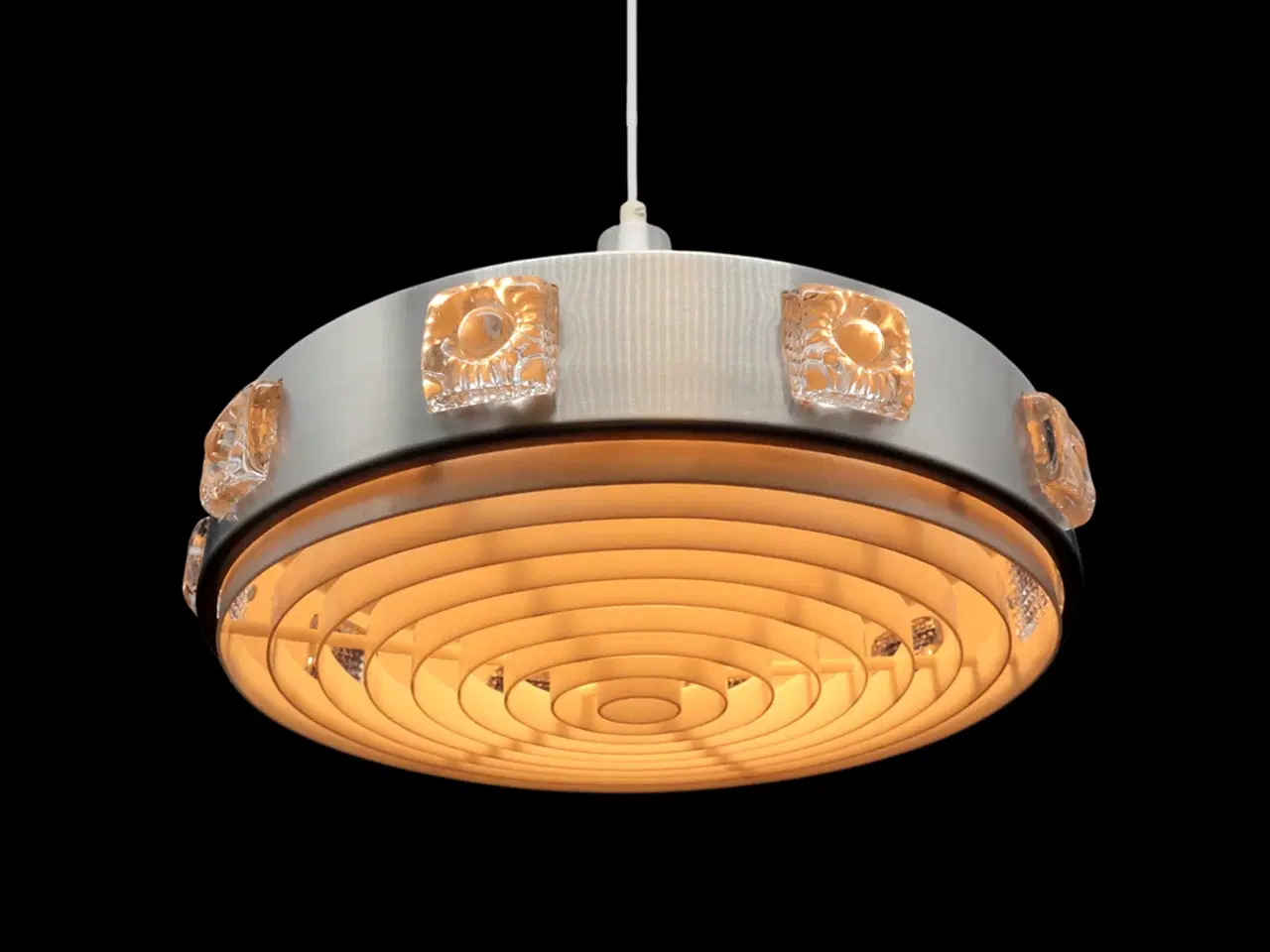 Billede 5 - Space age pendel i aluminium med glas, 1960–70