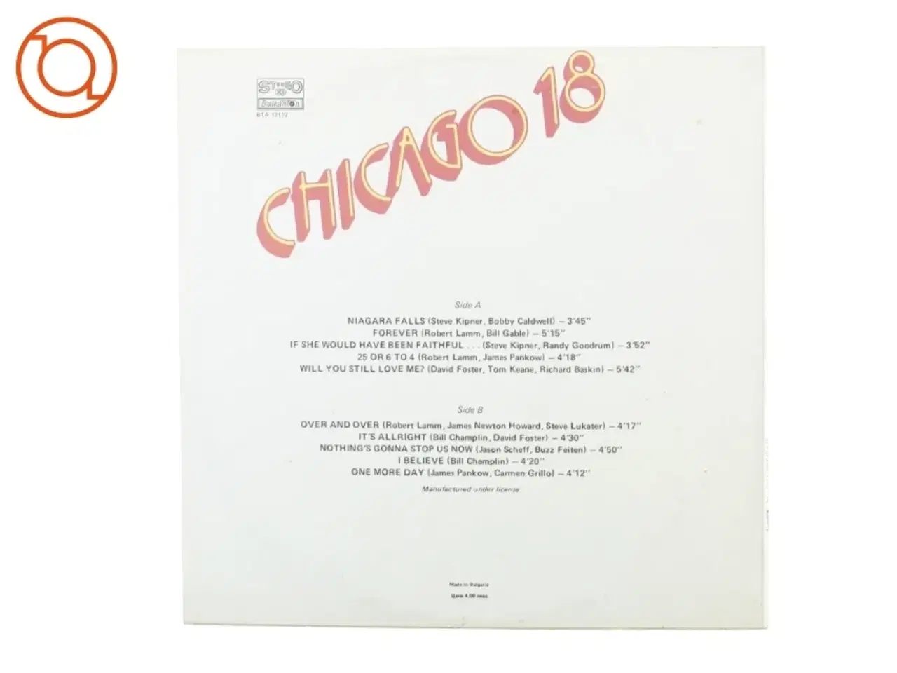Billede 4 - Chicago 18 fra Stereo Balkanton (str. 30 cm)