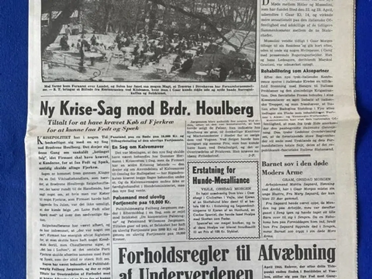 Billede 1 - Avis - B.T.  - 26. April 1944 - Hitler - Mussolini Mødet