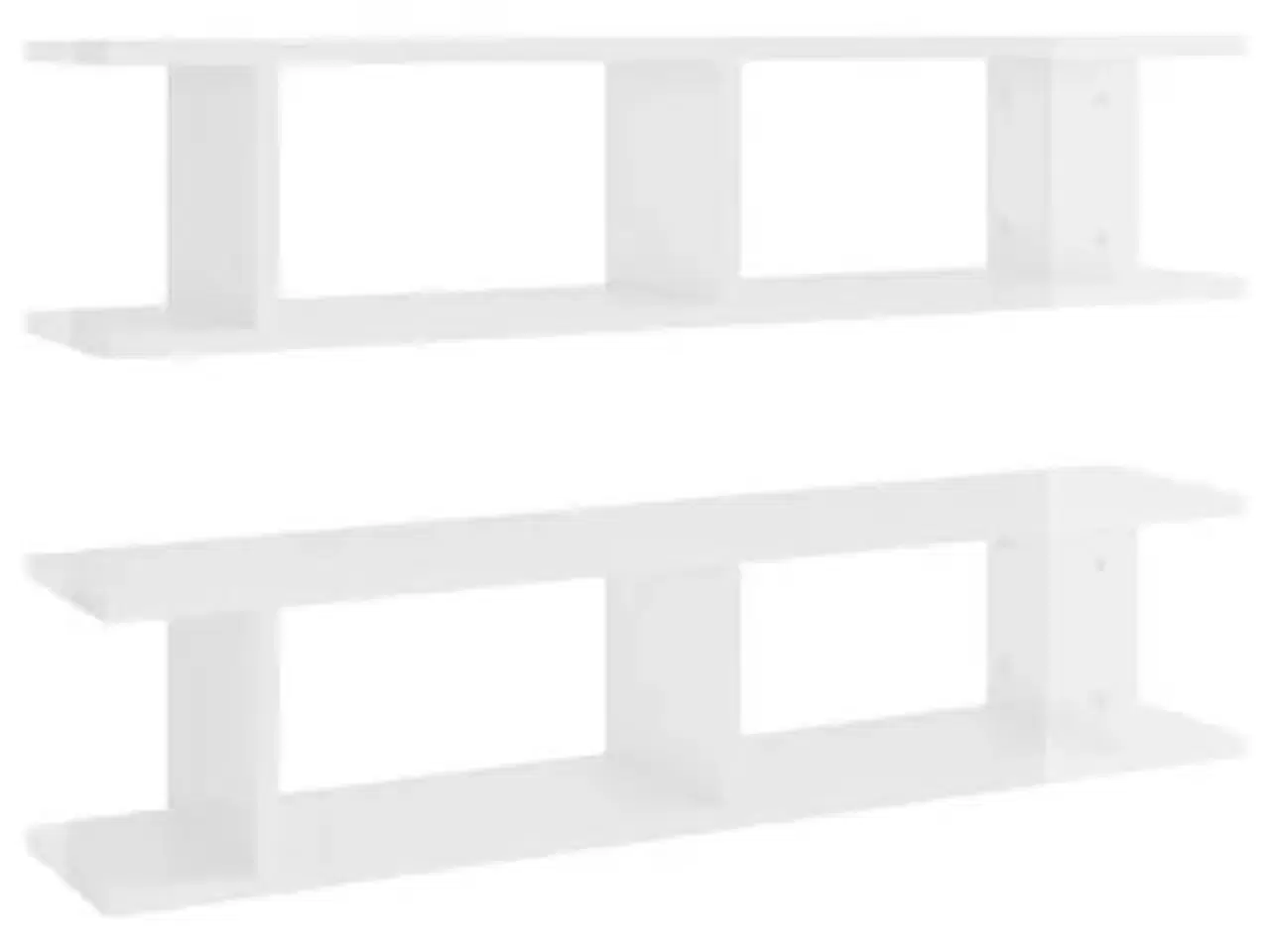 Billede 1 - vidaXL væghylder 2 stk. 90x18x20 cm spånplade hvid