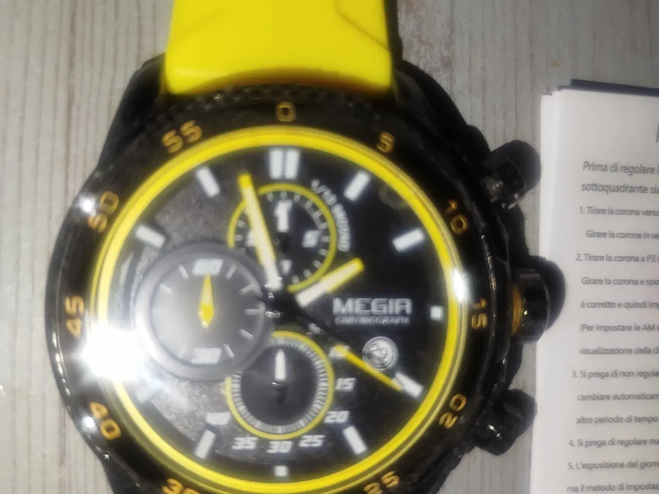 Billede 4 - herre ur i flot sort og gul farve
