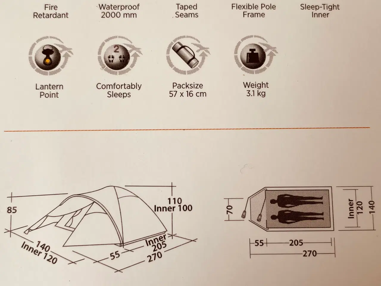 Billede 2 - Quasar 200 2 personer telt