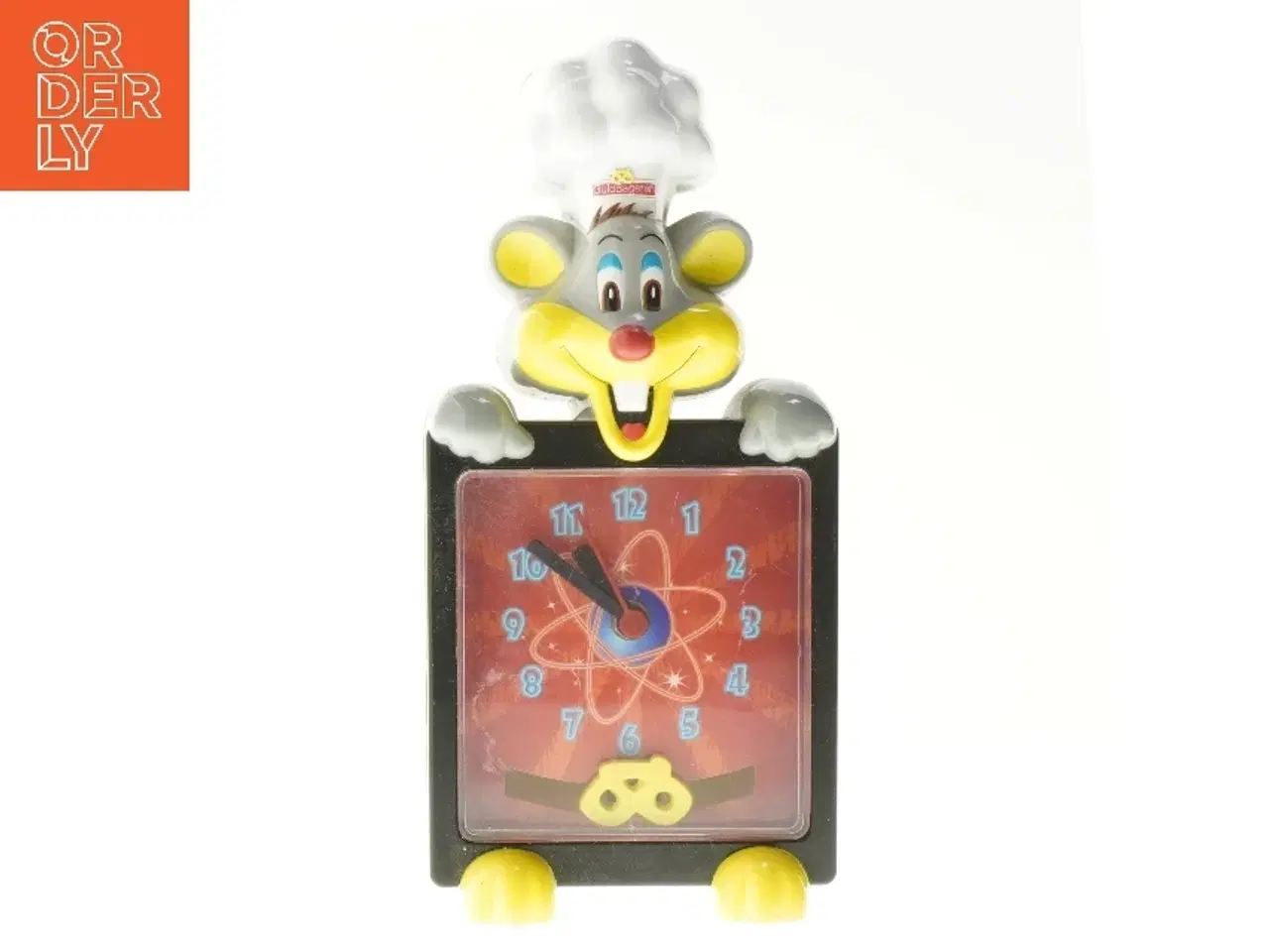 Billede 1 - Børne væg-ur formet som mus fra Guldbageren (str. 30x14 cm)