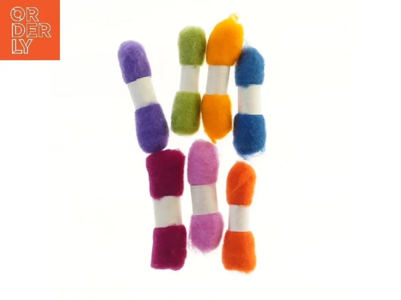Billede 1 - Farverige filte uld (str. 14 cm) fra Ingen mærke synlige