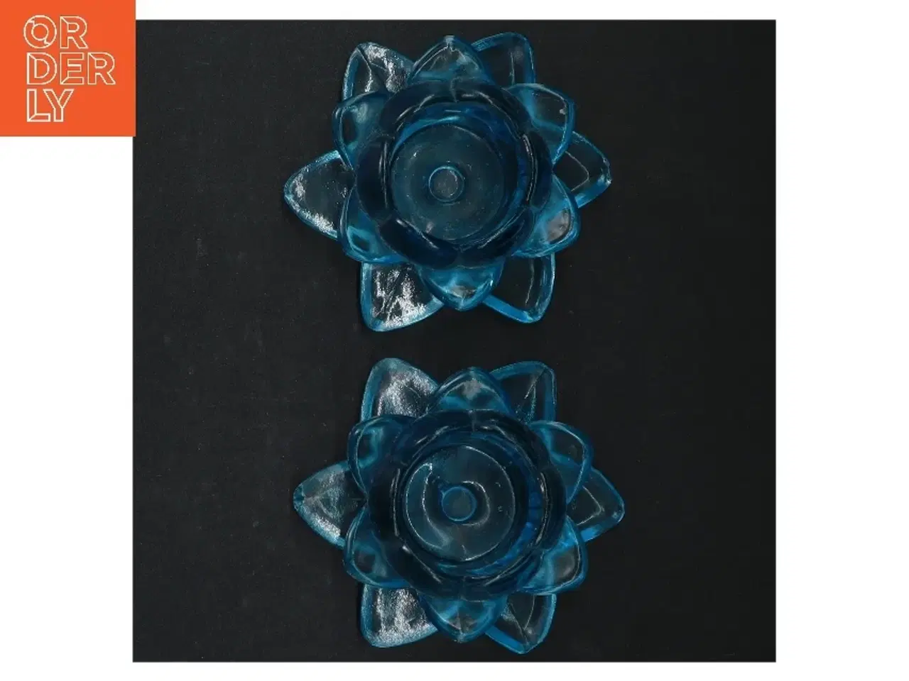 Billede 3 - Blå glas lysestager