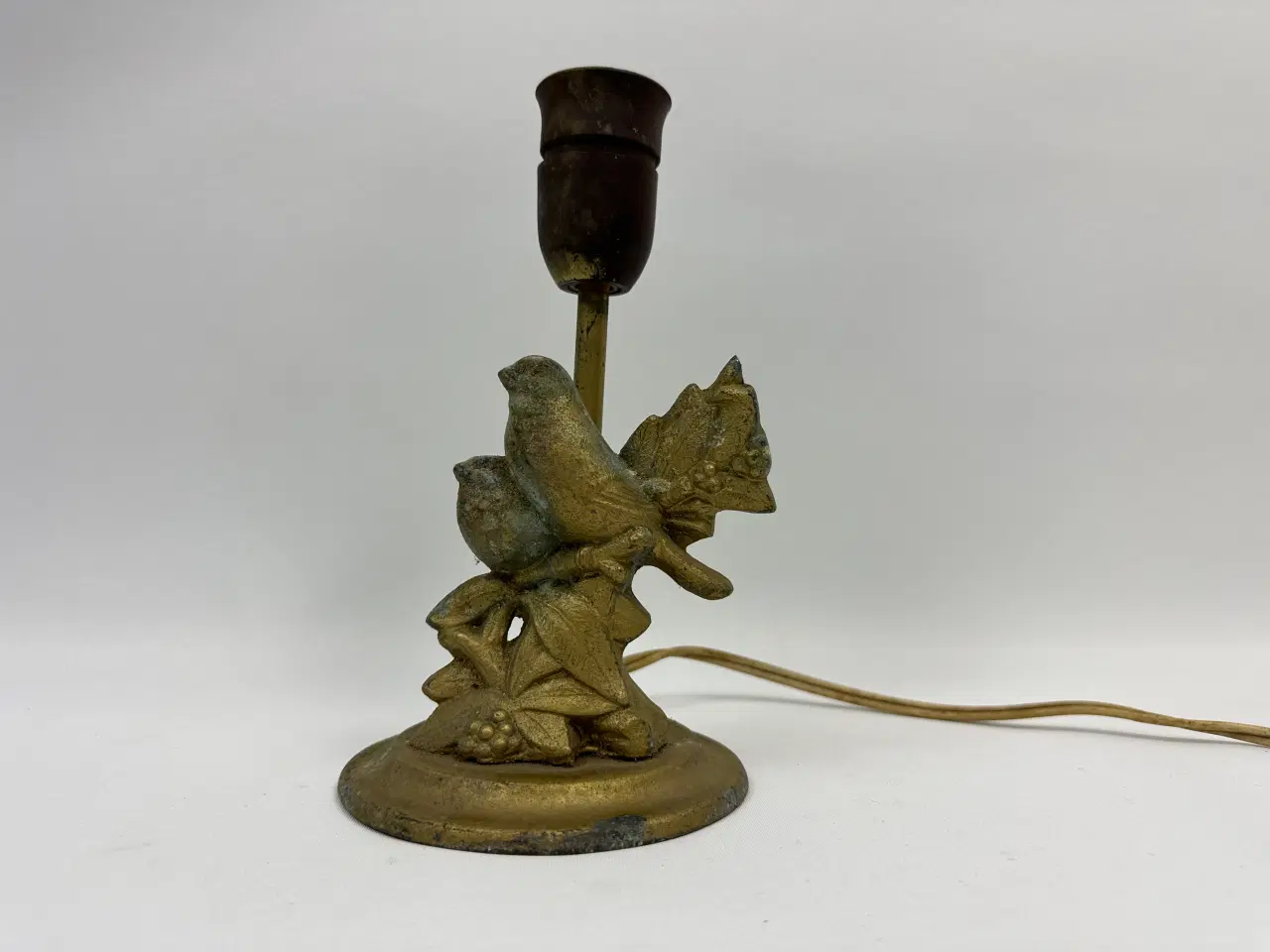 Billede 2 - Vintage lampefod med fugle ornameneter