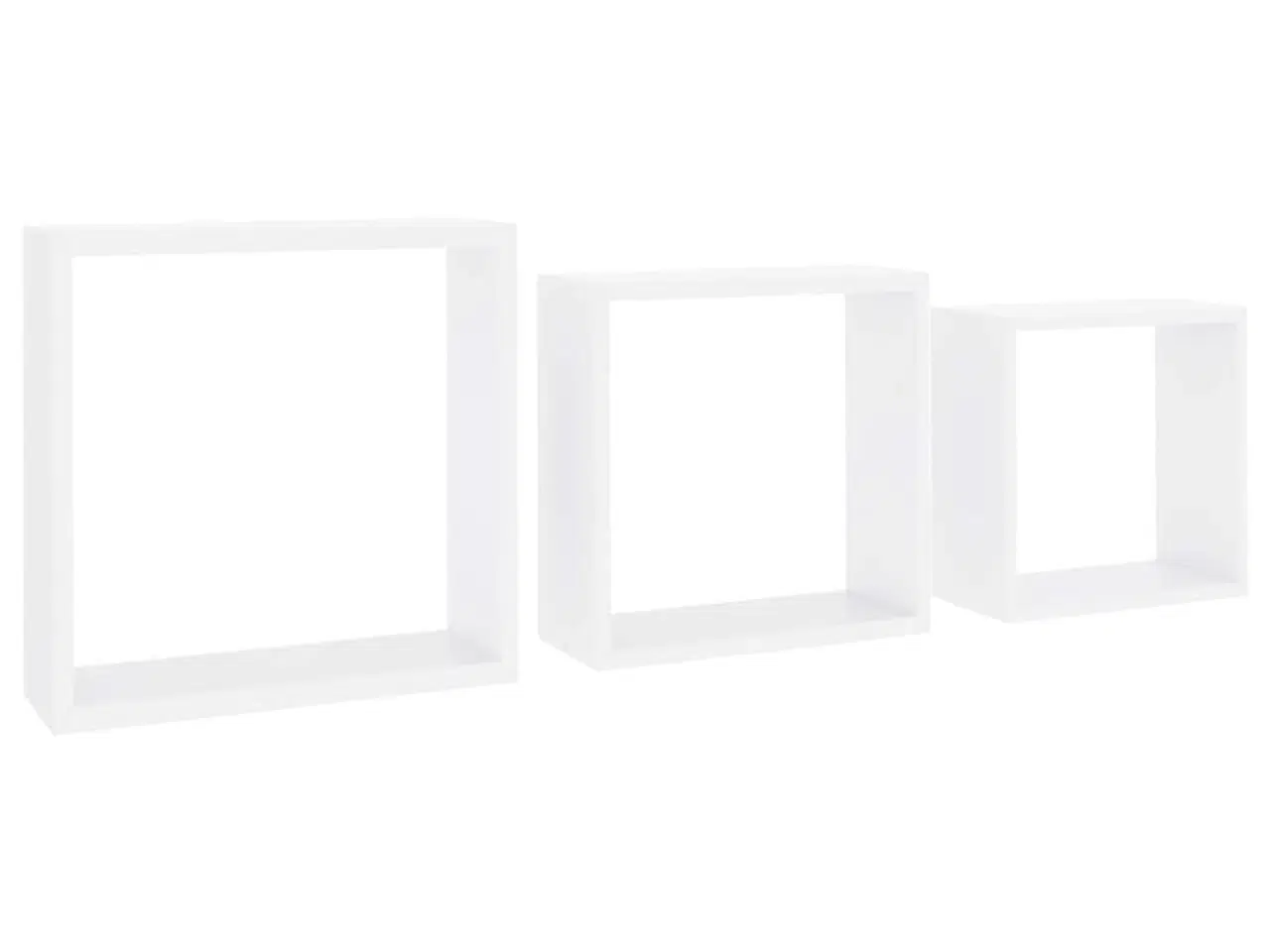 Billede 2 - Væghylder 3 stk. kubeformet MDF hvid