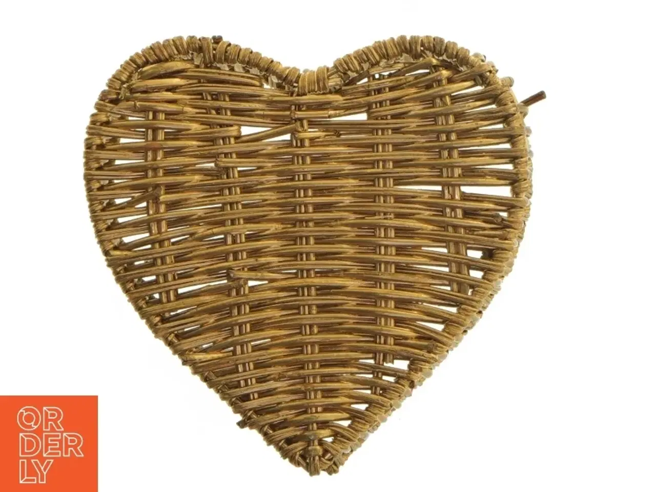 Billede 3 - Flettet Guld hjerte kurv (str. 15,5 cm)