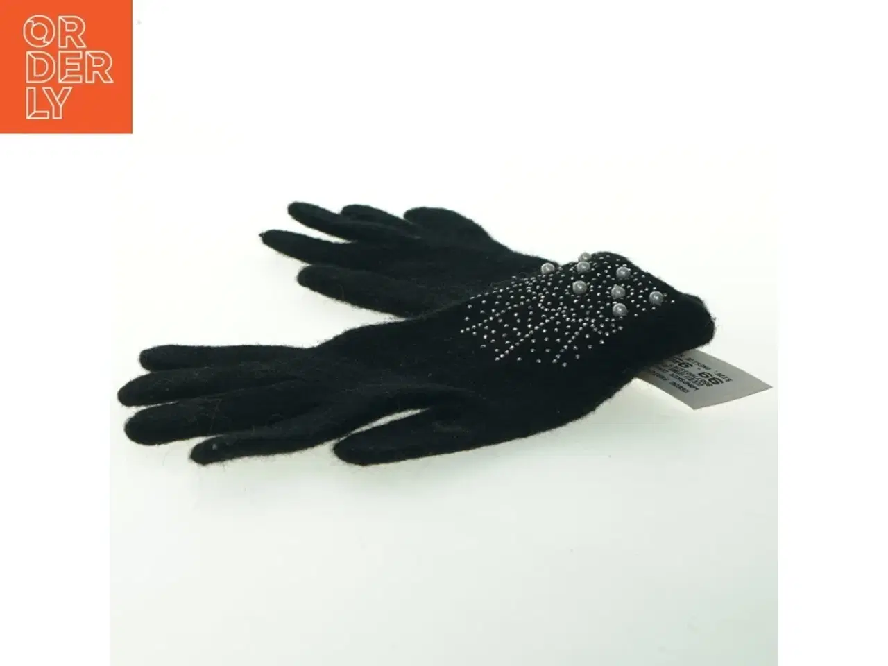 Billede 3 - Sorte handsker med perledekoration fra Creme Fraiche (str. onesize )