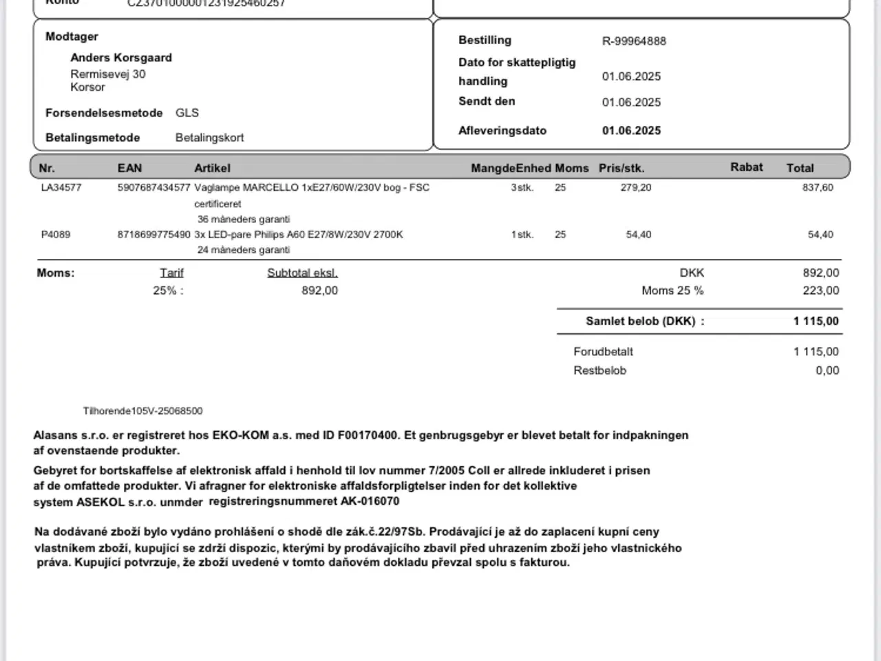 Billede 1 - 3 stk lamper nye