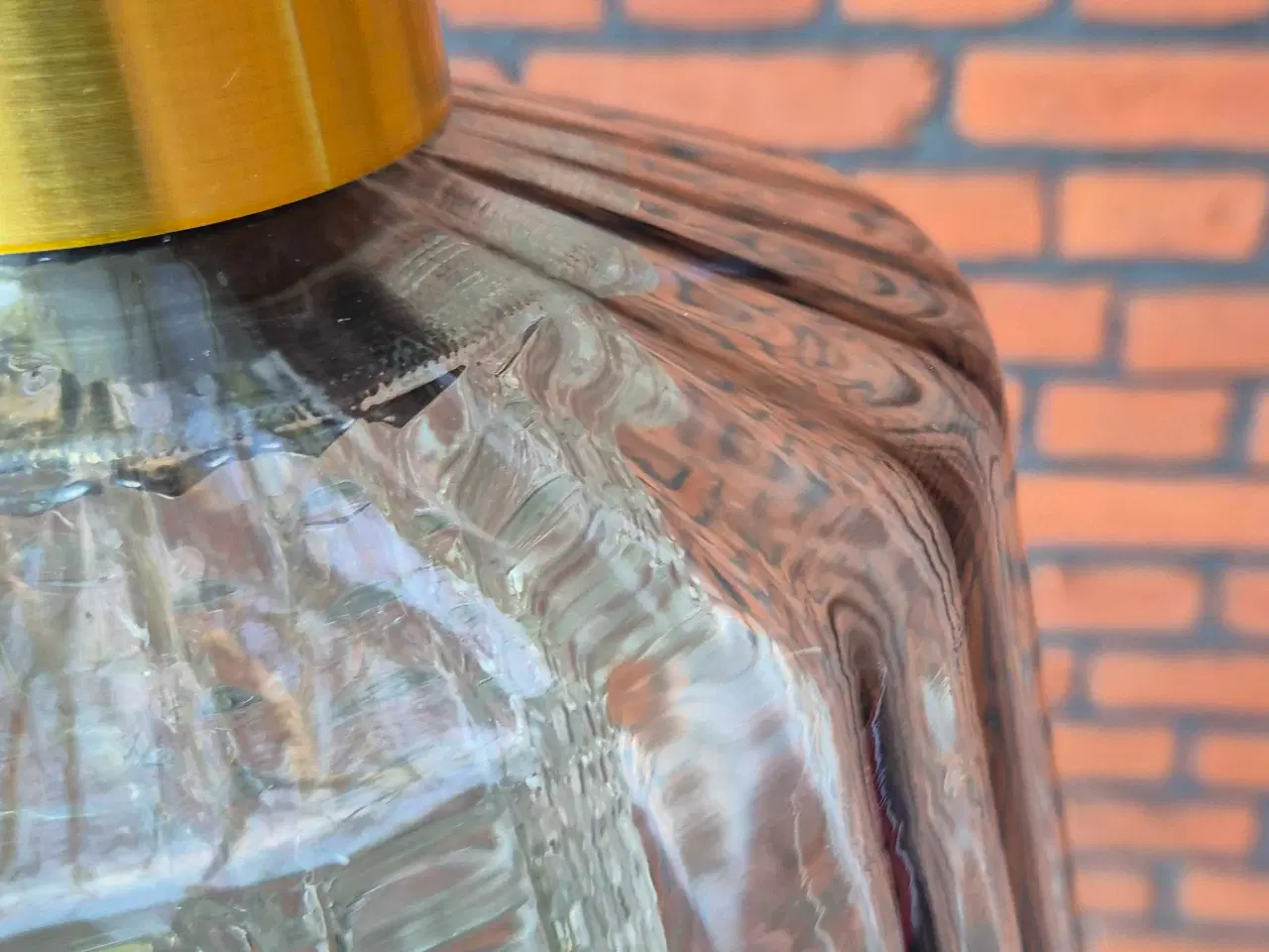 Billede 14 - Smuk svensk retrolampe i røgfarvet glas 