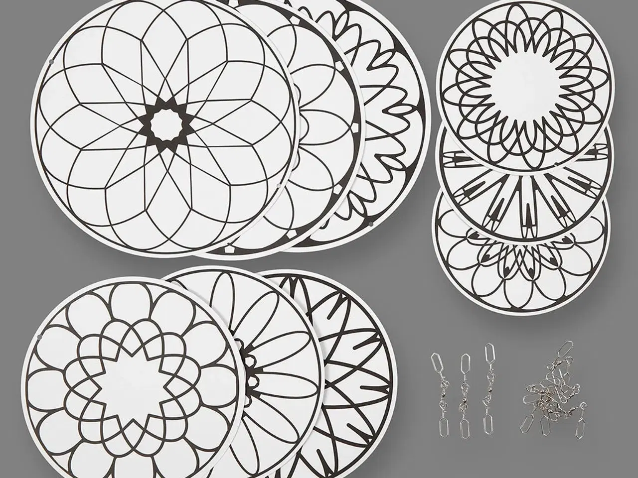 Billede 1 - Uro med print, diam. 12+15+18 cm, 300 g, 3sæt/ 1 pk.