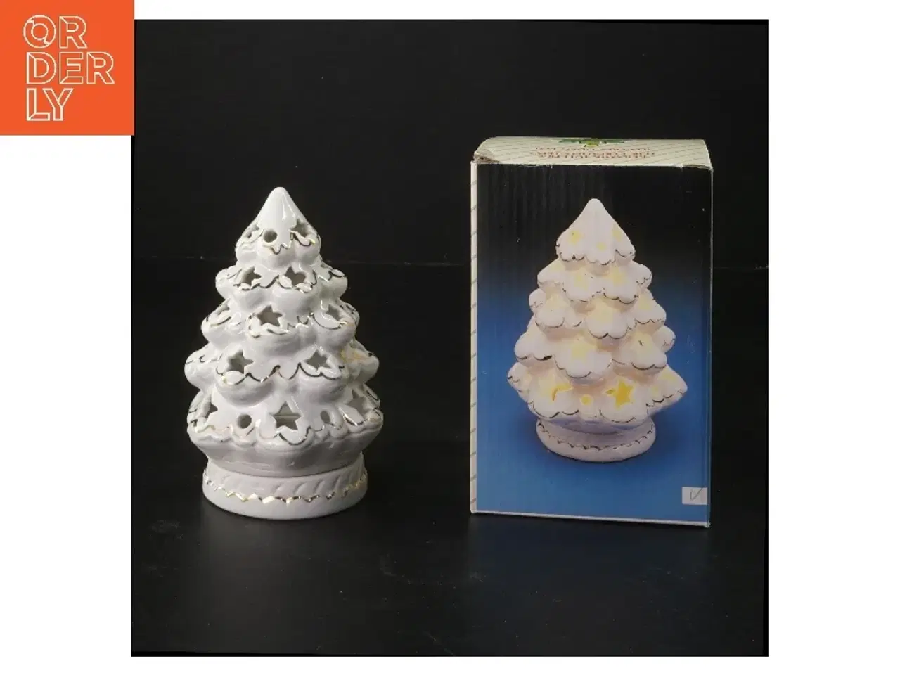 Billede 1 - Keramisk juletræ lysholder (str. Ø 8,5x h 12 cm)