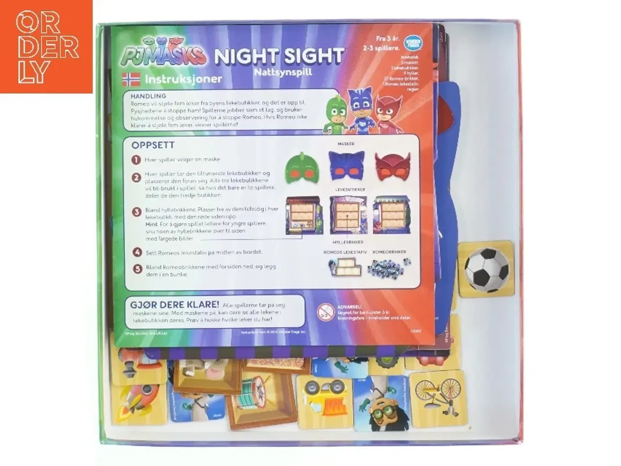 Billede 3 - PJ Masks natspil fra Danspil (str. 27,5x27,5 cm)