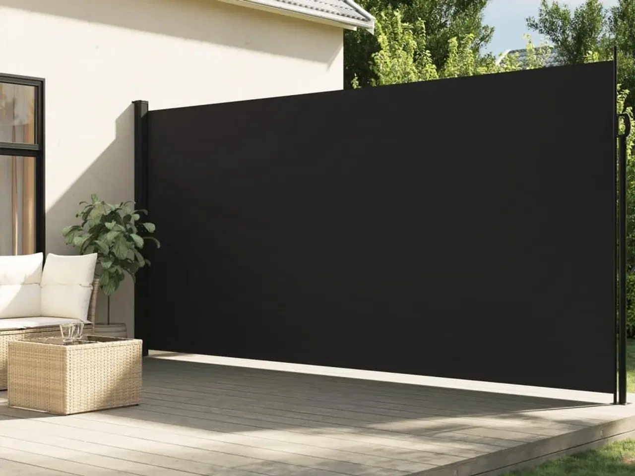 Billede 1 - Sidemarkise 220x300 cm sammenrullelig sort