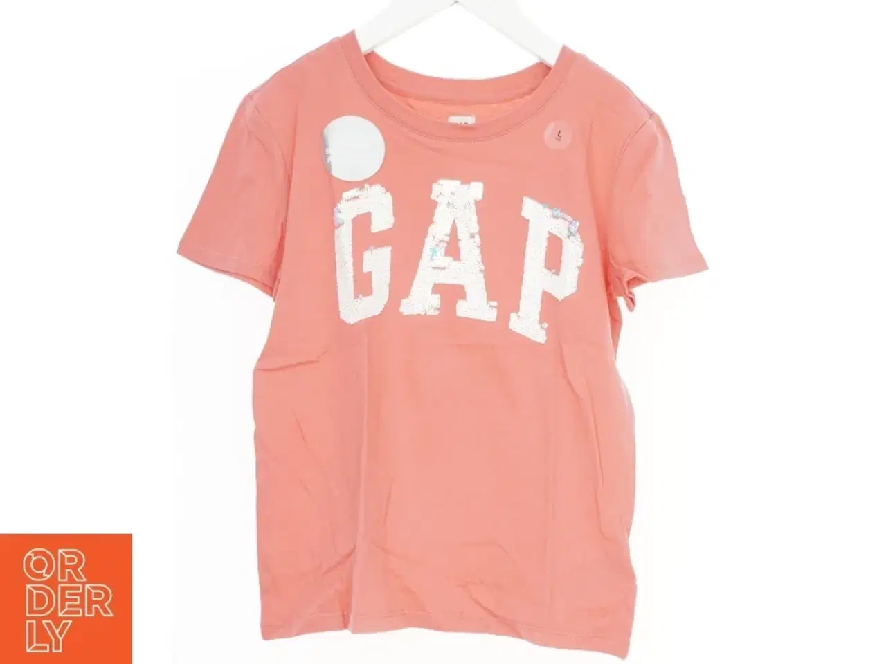Billede 1 - Kortærmet T-shirt med pailetter fra Gap (str. L)