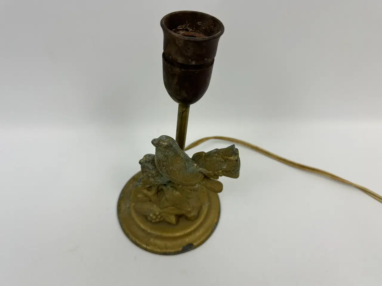 Billede 6 - Vintage lampefod med fugle ornameneter
